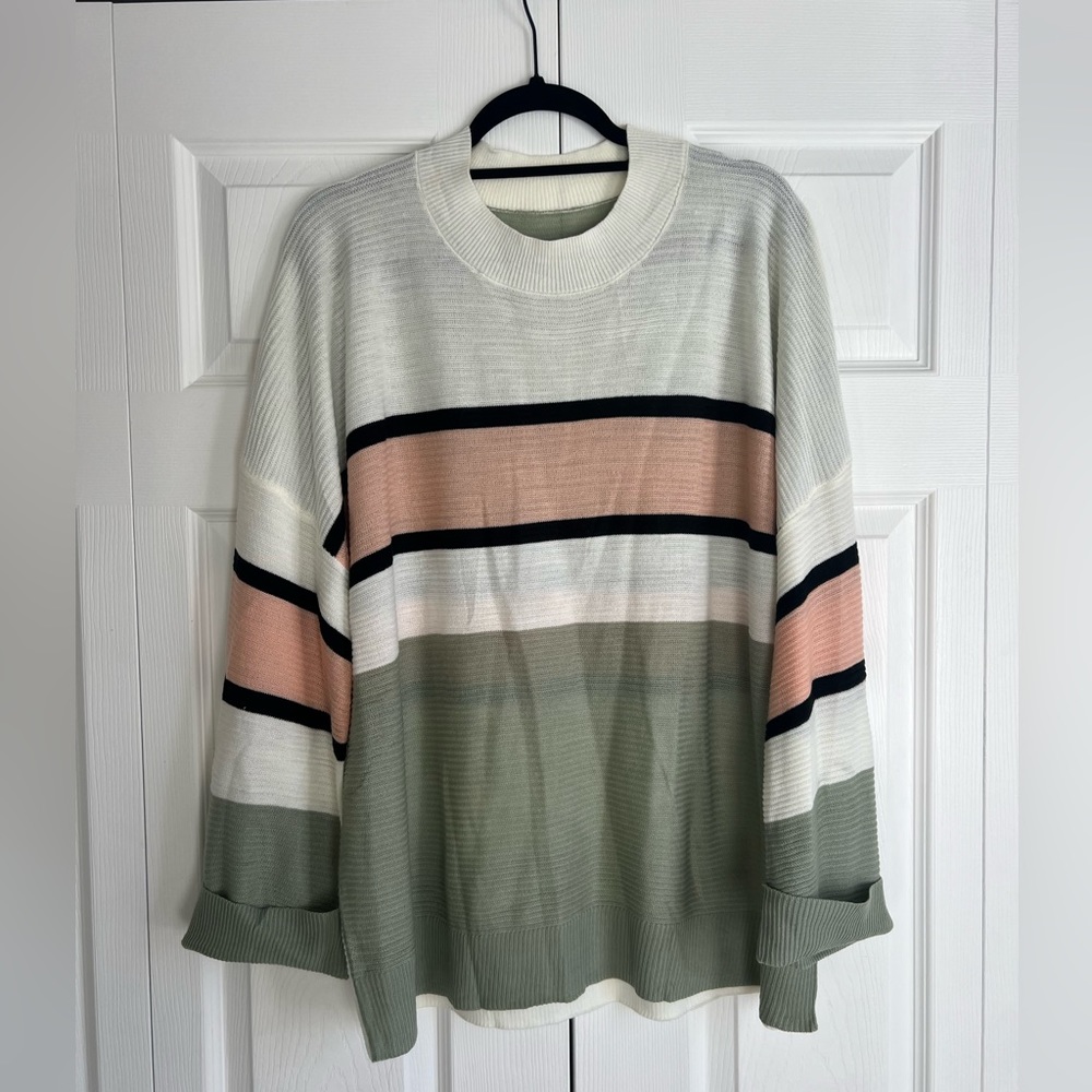 Block color oversize sweater